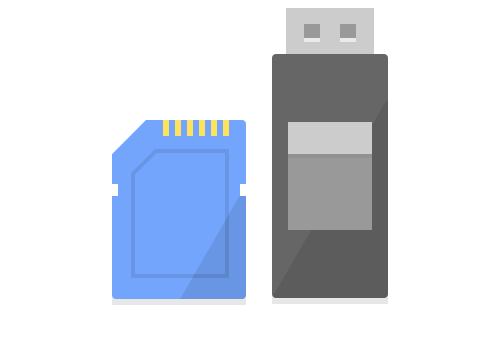 SD card and USB flashdrive